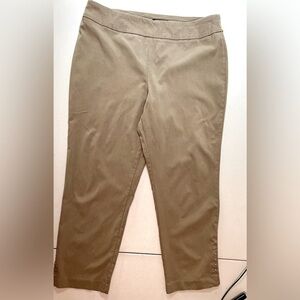 Roz & Ali Tan Ankle Cropped Pants classic Collection, size 16P